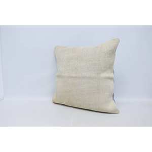 28x28 Inch Beige Ikat Patchwork Wool <b>Pillow</b> Soft Vintage Embroidered Fabric Decorative Cushion for Sofa or Home Use - Product Image 4