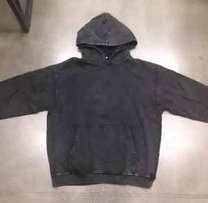 เสื้อมีฮู้ดสวมหัวผ้าคอตตอนของผู้ชายมี500ปักลายกรดหนาเป็น GSM ผ้าฟลีซโอเวอร์ไซส์วางไหล่ตก - Product Image 5