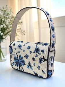 Bolso con cuentas multicolor con asa, bolso de mano, bolso de mano informal, artesanía india, hecho a mano, bolso Baguette, - Product Image 4