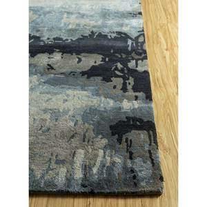 Tapis Genesis gris et noir en laine et viscose tufté à la main, motif abstrait pour usage domestique - Taq-4304 - Product Image 4