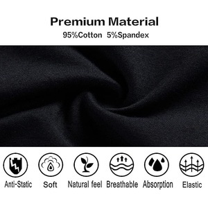 Boxer personnalisé 95% coton 5% Spandex solide noir et gris respirant pour hommes sous-vêtements imprimés personnalisés - Product Image 5