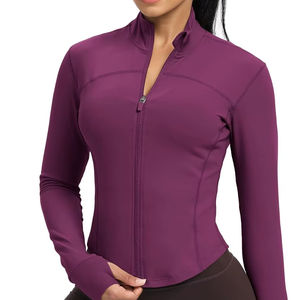 Chaqueta de Yoga con Cierre y Estampado Moderno para Mujer, Ajuste Delgado, Ligera, de Secado Rápido, Ropa Deportiva para Correr al Aire Libre, Gimnasio, Fitness - Product Image 3