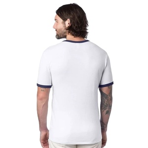 Camiseta transpirable personalizada con ribete de contraste para hombre, Camiseta de algodón 100% con cuello redondo y ribete de contraste para hombre - Product Image 1