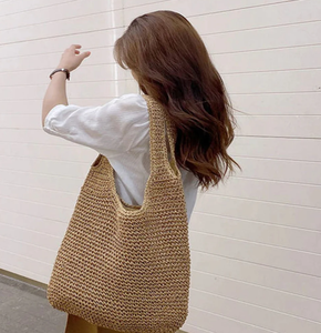 High Quality Handwoven Large <b>Straw</b> Tote <b>Bag</b> Vintage Crochet Macrame Beach <b>Bags</b> Direct From Indian Supplier - Product Image 2