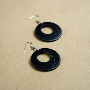 Pendientes de shungita con doble círculo - Product Image 5