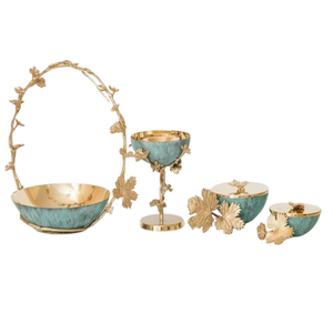 Porte-encens Design moderne Métal Doré Fini Feuille Design Moyen-Orient Chaud Métal Style Bukhoor Brûleur d'encens - Product Image 1