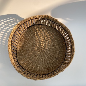 Cesta redonda de almacenamiento de algas marinas para jardinería, rayas negras en mimbre de Vietnam, marca Nhat Minh, modelo MS198, uso doméstico en la cocina, MOQ bajo - Product Image 4