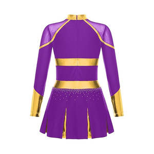Ensembles d'uniformes de cheerleading pour filles avec logo personnalisé en gros pour les équipes scolaires, tissu 100% polyester, performance de danse - Product Image 6