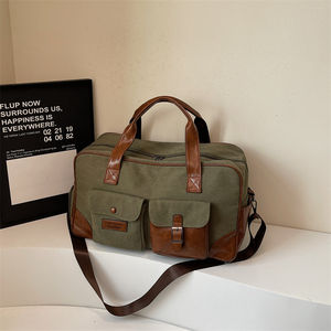 Bolsa de Viaje de Piel Sintética PU, Elegante y a la Moda, de Alta Calidad, Estilo Retro para Hombre, Plegable, Deportiva, Personalizable - Product Image 3