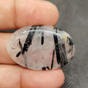หินควอทซ์เจียระไนแบบทับทิมธรรมชาติสีดำอัญมณีหลวมสำหรับทำเครื่องประดับ - Product Image 1
