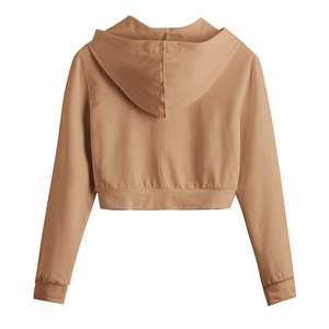 Sweat-shirt à capuche court personnalisé pour femme, sweat-shirts décontractés et pulls à capuche, sweat-shirt court oversize pour femme - Product Image 1