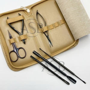 Logo privé durable en acier inoxydable noir professionnel ongles outils poussoir tondeuse coupe manucure pédicure Kits - Product Image 2