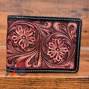 Carteras de diseñador de lujo para hombre, tarjetero de cuero genuino con cierre abierto, monedero clásico con patrón Floral para hombre - Product Image 1