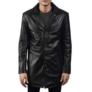 Custom Design Genuine <b>Leather</b> <b>Long</b> Coat for Men and Women Stand Collar Cow Skin Front Logo Breathable Windproof Autumn <b>Jacket</b> - Product Image 3