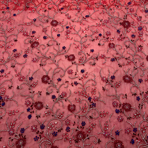 Best Price Luxury Beaded 100% Polyester <b>Fabric</b> Zircon Handmade Embroidered for Indian Supplier Garments Woven Mesh Anti-Static - Product Image 1