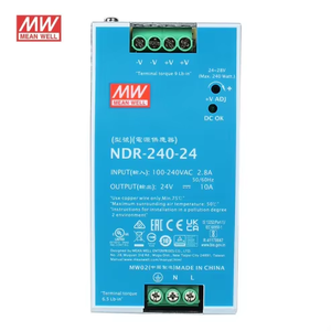 NDR-240-24 - Alimentation électrique Mean Well SMPS 24V 10A 240W - Montage sur rail DIN pour armoires de commande d'automatisation et systèmes électriques - Product Image 5