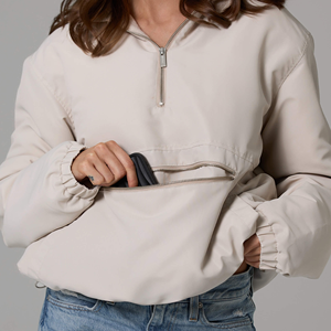 Premium Eco-Friendly Ladies Jacket High Quality Streetwear Parachute Double-Layer Drop Shoulder Casual Wind-Proof Solid Pattern - Product Image 5