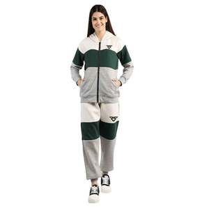 Ropa de Fitness de manga larga con cremallera y capucha personalizable para mujer, chándal con capucha larga informal de nuevo diseño de 2 piezas estampado - Product Image 1