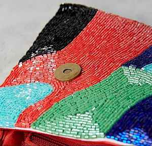 Pop Art-Bolso cruzado con cuentas de semillas, cadena, bohemio - Product Image 3