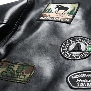 Veste en cuir tendance de haute qualité avec logo personnalisé pour hommes, vêtements de rue longs avec fermeture éclair à col montant pour l'hiver - Product Image 5