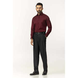 Pantalones de Traje Color Carbón de Corte Regular FP-NFL25-014, Elegantes Pantalones de Vestir para Hombre con Tela de Lana Peinada y Material 75% Poliéster 25% Rayón - Product Image 3
