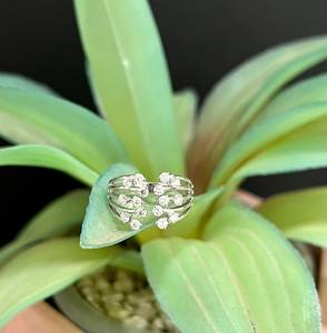 แหวนหมั้นรูปดาว10K ประดับเพชรที่โตขึ้นประดับด้วยโรเดียมชุบโรเดียมสำหรับงานปาร์ตี้ - Product Image 3