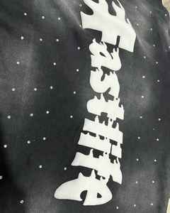 Vente en gros poids lourd logo personnalisé Boxy sweats à capuche surdimensionnés pour hommes épaule tombante sweats à capuche sérigraphié strass à capuche 2025 - Product Image 4