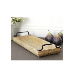 Bandeja de madera natural hecha a mano para servir comida, la última bandeja de madera de mango para uso en el hogar, la Oficina y la cocina - Product Image 6