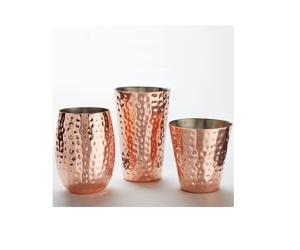 แก้วทัมเบลอร์ไวน์ทำจากทองแดงบริสุทธิ์ทันสมัยแก้วทัมเบลอร์ขัดมันสำหรับเสิร์ฟในครัวผู้ผลิตอินเดีย - Product Image 5