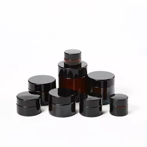 Muestra Gratuita de Frascos de Crema Cosmética de Plástico PET, Redondos, Color Ámbar, FABRICADOS EN VIETNAM, con Tapa Dorada, Plateada o Negra para Uso Alimentario - Product Image 1