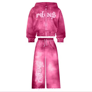 Nouvelle mode survêtement pour dames dernière nouvelle conception plaine Jogging ensembles deux pièces velours velours survêtements pour femmes 2025 - Product Image 1