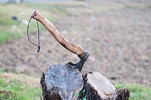 ปลอกหนังแท้สำหรับไม้เถ้าขวานโทมาฮอว์กทำด้วยมือทำจากเหล็กดามัสกัส - Product Image 2