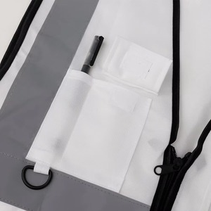 Chaleco de Seguridad Reflectante para Trabajo con Bolsillos, Alta Visibilidad, Ropa de Trabajo de Construcción, Calidad Superior, Chaleco Blanco para Hombre - Product Image 4