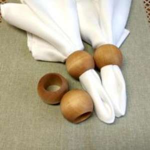 Farmhouse-Style Durable Wooden Napkin Rings Rustic Finish for Casual Dining Weddings & Parties - Product Image 1