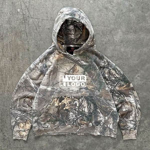 Pull Offre Spéciale Streetwear Hoodie No String Fleece Blank Vintage Double Couche Distressed Hoodies pour Hommes - Product Image 1