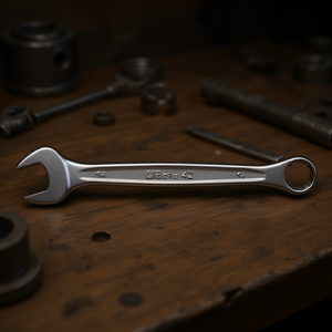 Chiave Combinata Cromata con Estremità Aperta e Anello Piegato - Product Image 3