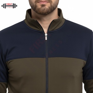 Survêtement pour homme en coton à manches longues, style streetwear, fermeture éclair, coupe confortable, deux pièces, couleur unie, survêtement de luxe pour homme - Product Image 4