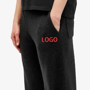 กางเกงโมแฮร์เอวสูงของผู้ชายกางเกงผ้าฝ้ายปิดเอวยางยืดลายทางโค้งตรงแบบกำหนดเอง - Product Image 4