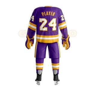 Nouveauté en stock, uniforme de hockey sur glace de haute qualité, respirant, avec logo personnalisé imprimé, 100% polyester, écologique - Product Image 2