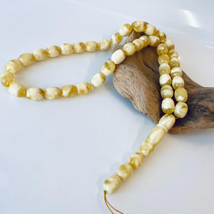 ลูกประคำอิสลามสีเหลืองธรรมชาติและสีขาว, อำพัน, 39 เม็ด - Product Image 3