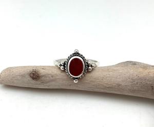 แหวนเงินทำด้วยมือสไตล์ Boho เครื่องประดับ925เงินสเตอริงแหวนพลอยคาร์เนเลียนเครื่องประดับเป็นที่นิยมสำหรับผู้หญิงของขวัญสำหรับผู้หญิงสำหรับเธอ - Product Image 1