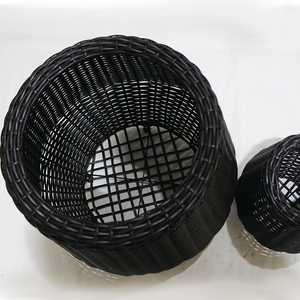Artex-Macetas decorativas de mimbre, juego de macetas de mimbre de plástico para el hogar y el jardín modernos, color negro, fábrica Dong Thap - Product Image 6