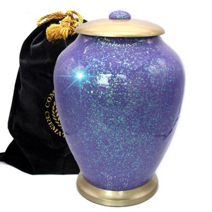 Acabado de espejo Urna de cremación de color púrpura Diseño simple Acabado mate para almacenamiento y conservación de cenizas Urna de recuerdo de amor - Product Image 4