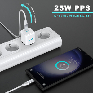 Cargador Gan de 25 W PD para <span class=keywords><strong>iPhone</strong></span> y Samsung, Tipo C, Portátil, de Escritorio, Superrápido, Adaptador de Carga USB C para Teléfono Móvil, Cargador de Pared de 25 W - Product Image 2