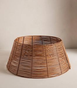 Natural de caña de mimbre tejido abierto árbol Collar de Navidad tejido de mimbre árbol falda árbol de algas marinas árbol soporte base para decoración del hogar regalo - Product Image 3