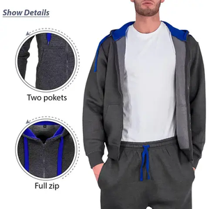 Conjunto Deportivo de 2 Piezas de Algodón Grueso para Gimnasio, Invierno, con Logotipo Personalizado al por Mayor, Pantalones Deportivos y Sudadera con Capucha para Fitness y Jogging - Product Image 2