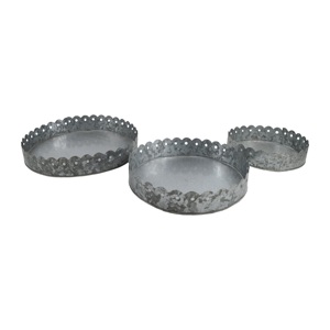 Bandeja de servicio de metal galvanizado de diseño moderno Bandeja de postre simple para hotel en casa para ocasiones Plantas Fabricante de exportación directa - Product Image 2