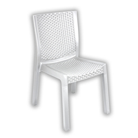 Chaise de salle à manger empilable sans accoudoirs en rotin, résistante aux intempéries, couleur taupe, de qualité supérieure, pour l'extérieur et le salon, vente en gros