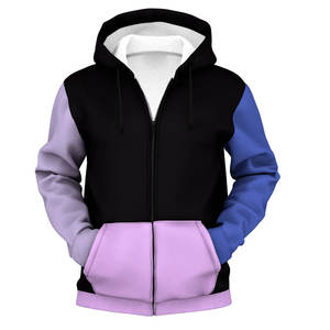 Street Wear nouvelle mode haute qualité hiver hommes polaire coton mélangé impression numérique surdimensionné fermeture éclair Sublimation sweats à capuche - Product Image 4