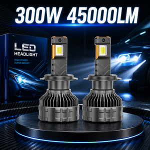 ราคาโรงงานโดยตรง ไฟหน้า LED 300W 45,000 LM พร้อมระบบระบายความร้อนด้วยท่อทองแดง 2 เส้น CSP 4575 หลอดไฟ LED สำหรับรถยนต์ รับประกัน 18 เดือน - Product Image 1
